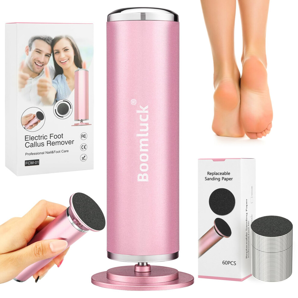 Boomluck Electric Foot Callus Remover,Upgrade Electric Foot File,Adjustable Speed Foot File Callus Remover With 60 Pcs Sandpaper Discs For Dead,Dry Cracked,Tou