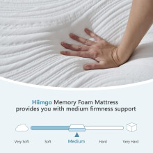 Hiimgo Small Double Mattress Memory Foam - Orthopaedic Medium Firm Support, Breathable Carved Knitted Cover for Back Pain & Pressure Relief