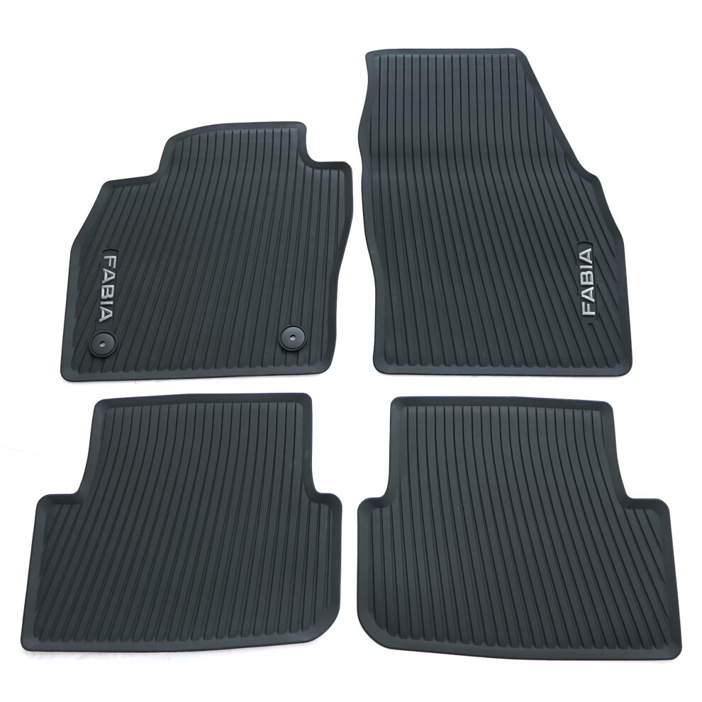 Skoda 6Vb061500 Rubber Floor Mats, 4 X Rubber Mats, All-Weather Mats, With Fabia Lettering 5051226482694