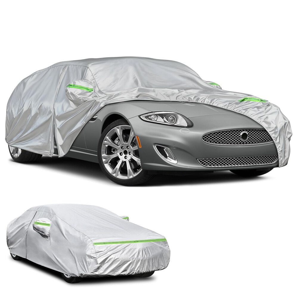 Waterproof Car Cover Custom For Jaguar Xk/Xk8/Xkr 1996-2014, Outdoor Cover All Weather Car Cover With Zipper Door & Windproof Bands For Snow Rain 5051226473920
