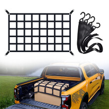 Cargo Net Luggage Net for Pickup & Truck Loading Area / Tailgate 167 x 127 cm - 500 kg Heavy Duty Cargo Net Tear-Resistant Nylon Adjustable with 4