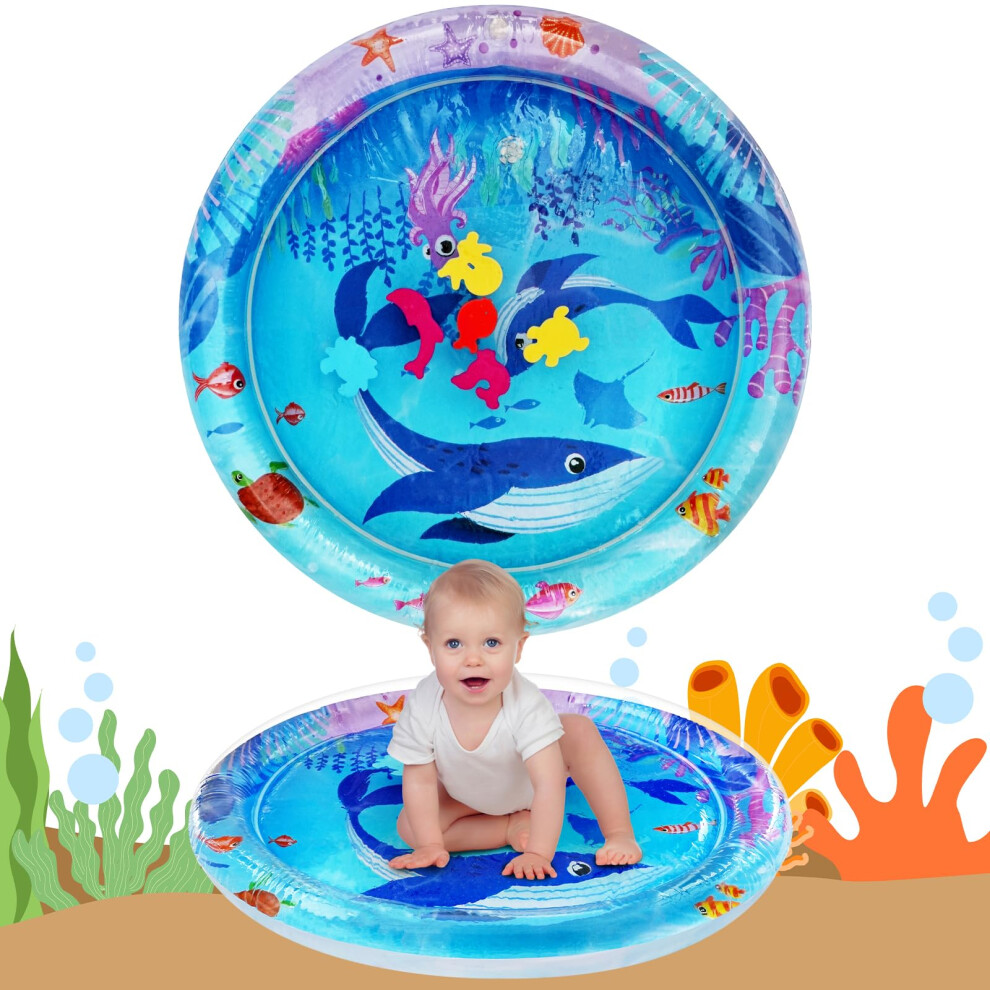 Ayesy Tummy Time Mat,Inflatable Tummy Time Water Mat Baby Pad, Early Development Activity Pad For Infants & Toddlers 3 6 9 Months Newborn Girls Boys