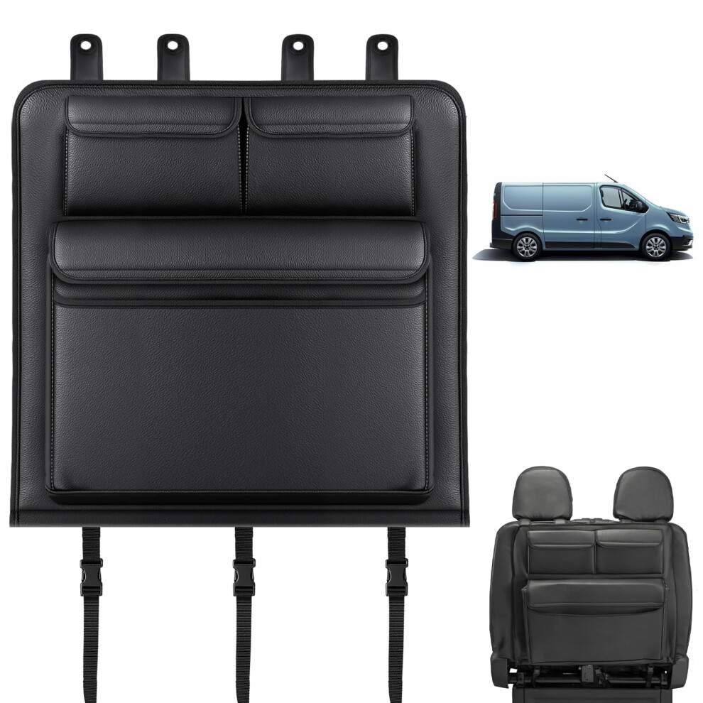 Zwparts Car Boot Organiser For Renault Trafic, Foldable Seat Back Protector With 3 Pockets 5051226470356