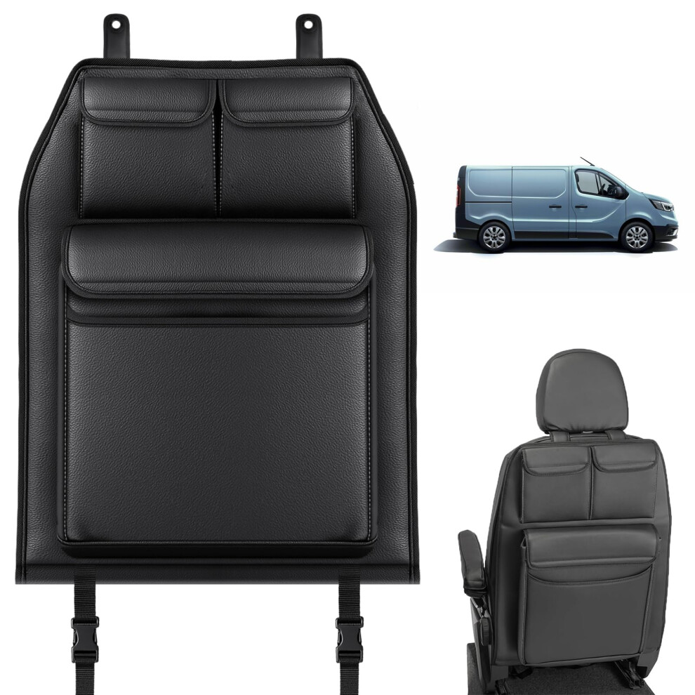Zwparts Car Boot Organiser For Renault Trafic, Foldable Seat Back Protector With 3 Pockets 5051226470684