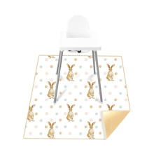 Treer High Chair Splash Floor Mat, Waterproof Washable Anti Slip Baby Playmat, Table Cloth and Picnic Mat 110x110cm