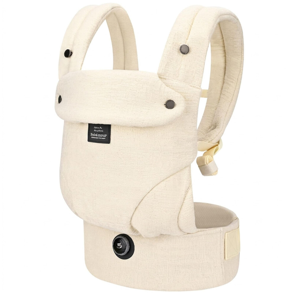 Ergonomic Baby Carrier With Adjustable Hip Seat, Cotton Front & Back Infant Carrier For Newborn To Toddler 3.6–14.9Kg, Beige Bebamour