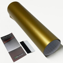 Matt Car Vinyl Wrap [Self Adhesive Air Release Film] with Squeegee Tool - Outdoor Rated for Car Automotive Use (Gold, 30 x 152cm)