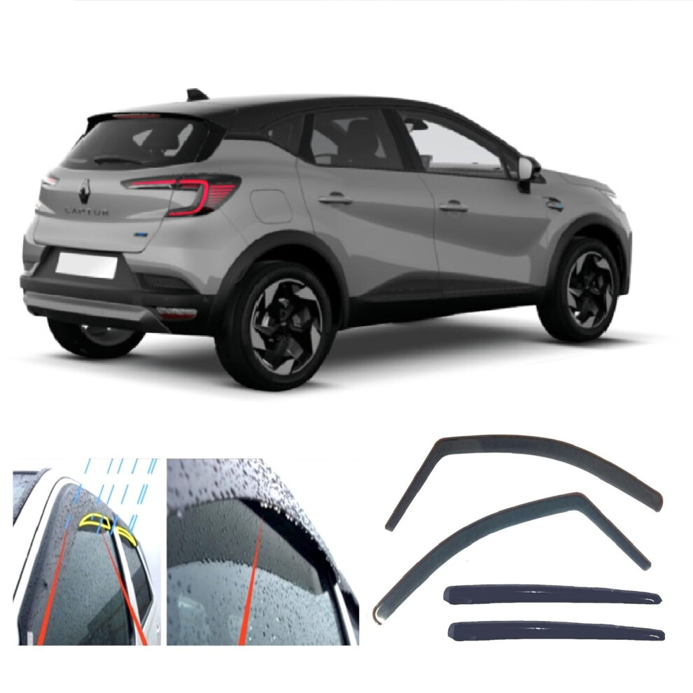 Ac Wow 4X Rain Guards Wind Deflectors For Renault Captur (Jb/Je) 2019 2020 2021 2022 2023 2024 2025 For Mitsubishi Asx 2023-Onwards 5051226486173