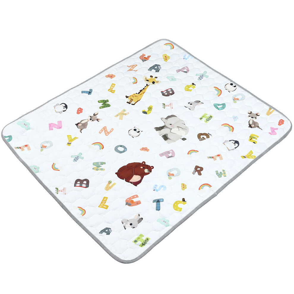 150X150cm Folding Wildlife Playpen Mat, 1Cm Thick Padded Baby Crawl Mat, Baby Play Mat, Foldable Kids Playmat Funykich