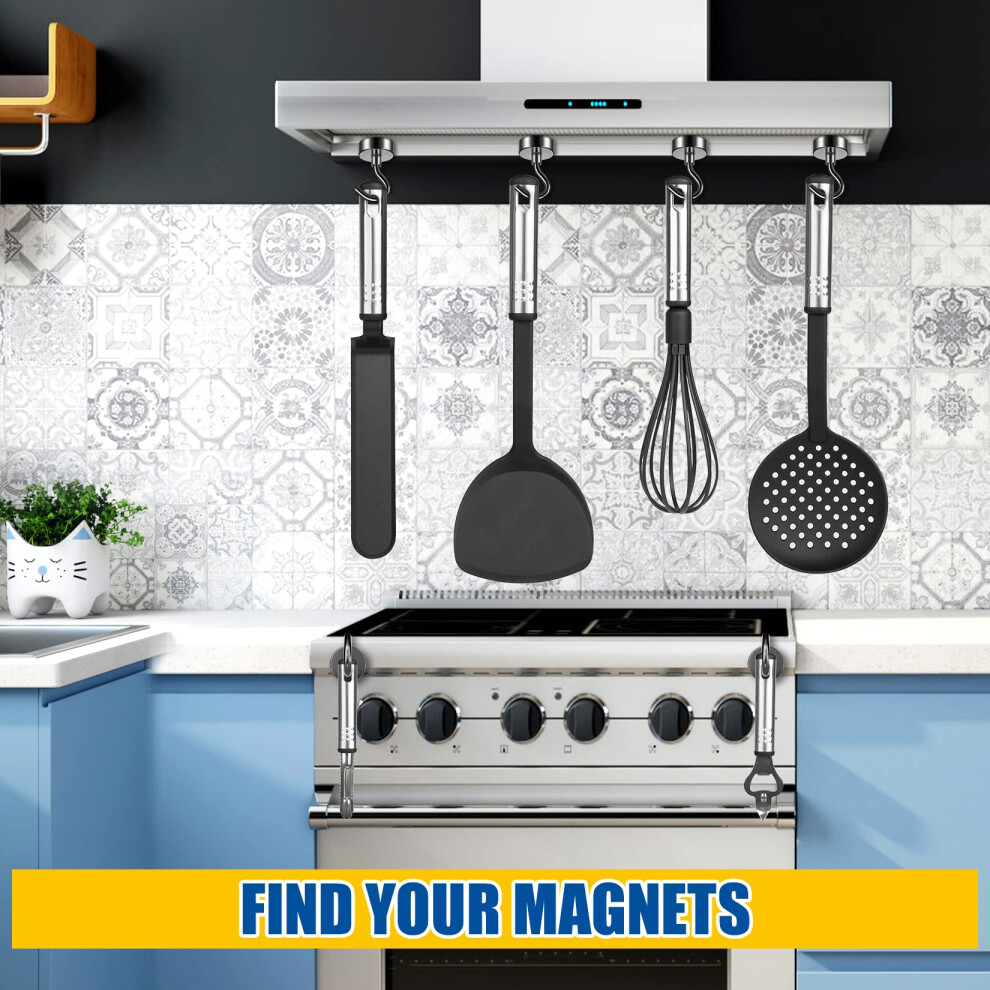 Findmag 6 Pack Strong Magnetic Hooks, 10 Kg+(22 Lb+) Strong Magnet Hook, Neodymium Magnets With Hook, Black Magnetic Hooks For Cruise, Bathroom 5051226588181