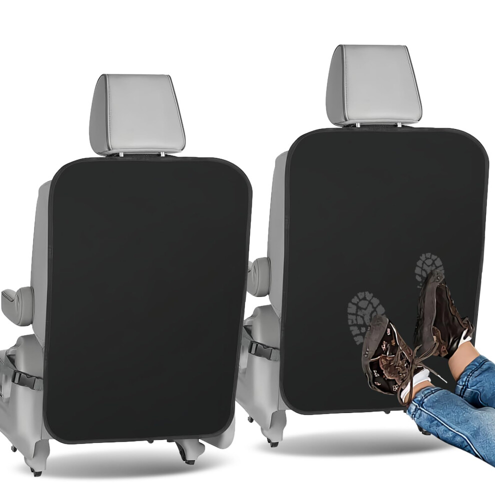 Hiahxc 2Pcs Car Seat Kick Mats,Waterproof Back Seat Protector,Anti-Dirty Kick Pads For Kids,Adjustable Car Backseat Organizer For Vehicles To Protect