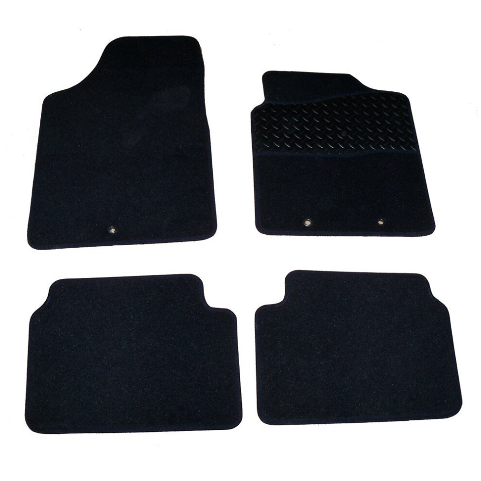 Sakura Carpet With Rubber Heelpad Mat Set For Hyundai I-10 2009-On - Black 5051226466267