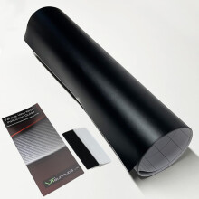 Matt Black Car Vinyl Wrap – Air Release Bubble Free Matte Black Self Adhesive Film Roll for Cars, Roof, Bonnet, Mirrors, Interior Trim & Motorcycles