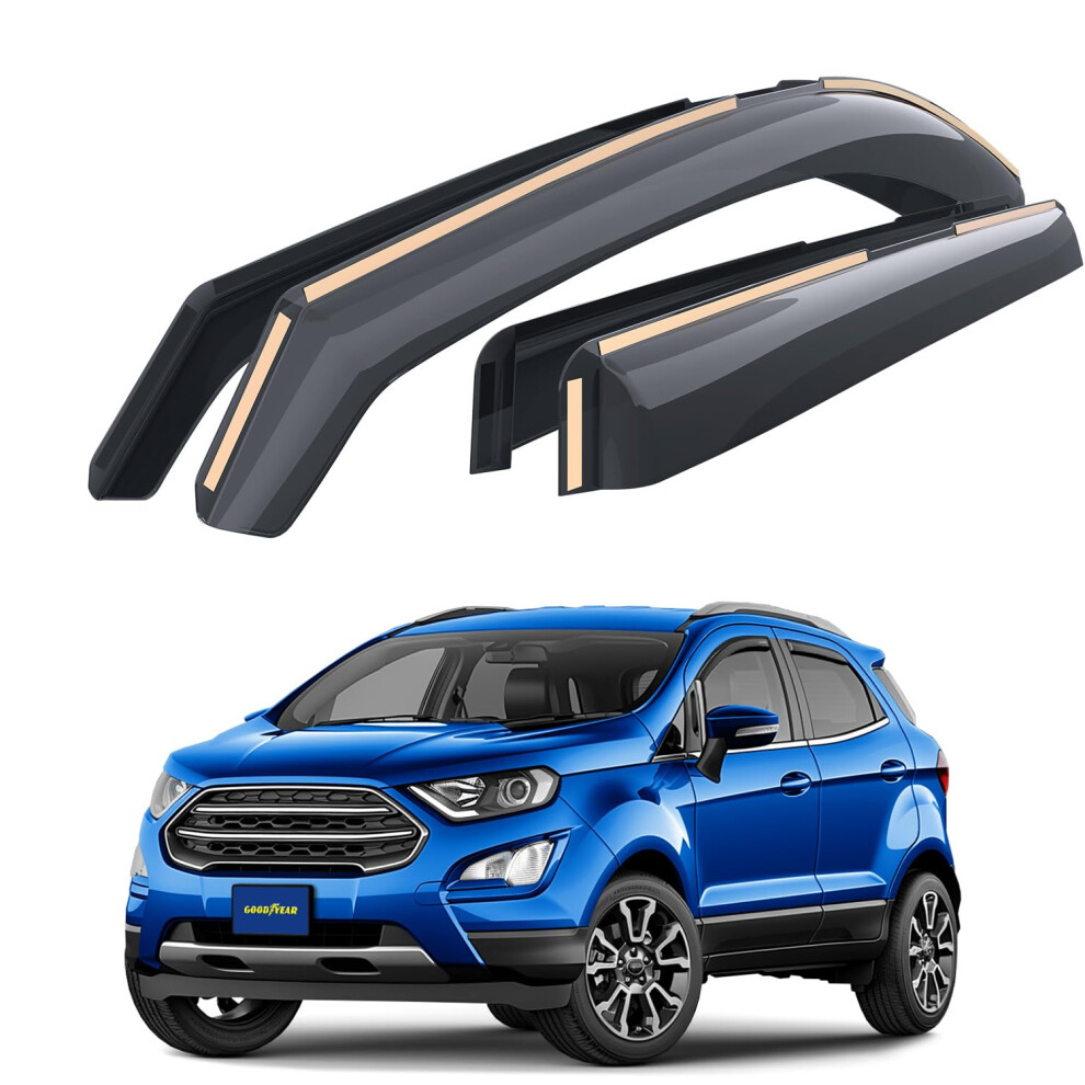 Goodyear In-Channel Wind Deflectors For/Compatible With Ford Ecosport 2014-2023 - Car Accessories - Rain Deflectors - Let Fresh Air In During Rain 5051226487057
