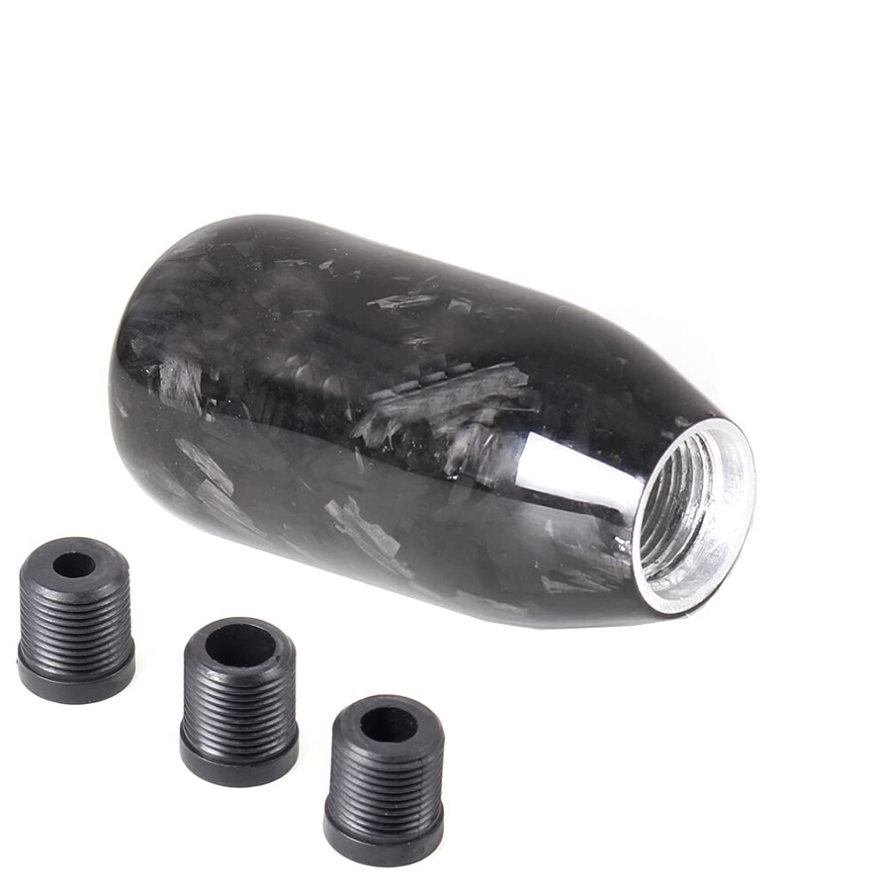 Muge Racing Forged Real Carbon Fiber Shift Knob Universal Gear Shifter Knob For Most Manual/Automatic Car With 3 Adapters 5051226500411