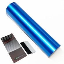 Candy Metallic Car Vinyl Wrap Film [Self Adhesive Air Release Film] with Squeegee Tool - Outdoor Rated for Car Automotive Use (Light Blue, 50 x 300cm)