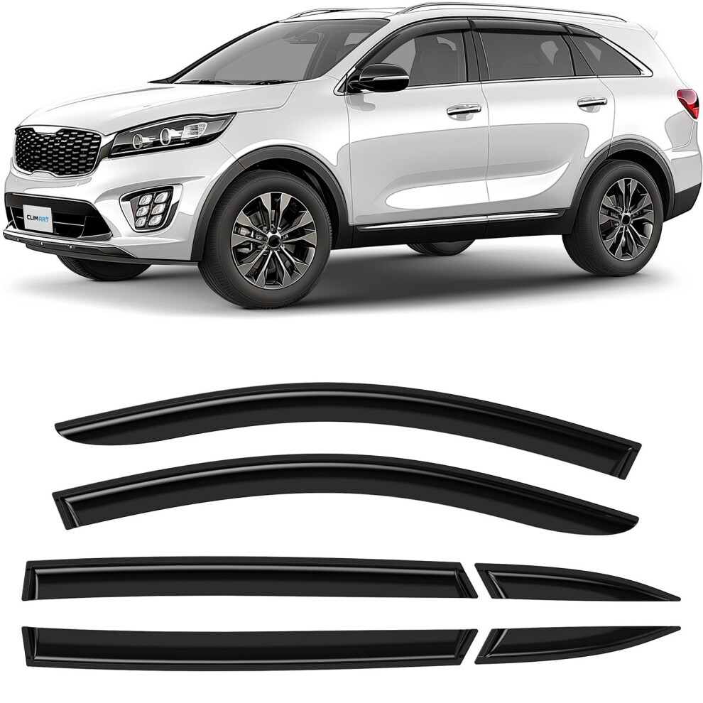 Clim Art Tape-On Wind Deflectors For/Compatible With Kia Sorento 2015-2020 Mk3 - Rain Deflector - Car Accessories - Car Wind Deflectors - Sun 5051226485985