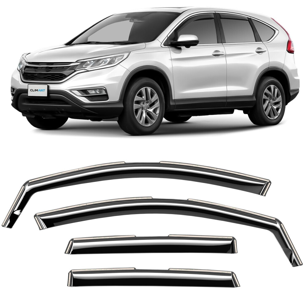 Clim Art In-Channel Wind Deflectors For/Compatible With Honda Cr-V 2012-2018 Mk4 - Rain Deflector - Car Accessories - Car Wind Deflectors -Sun 5051226487453