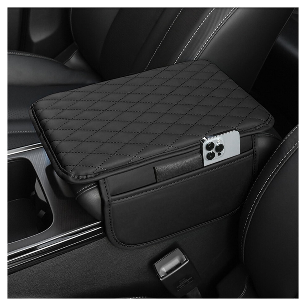 Upgraded Car Center Console Cover,Microfiber Leather Car Armrest Cover Cushion With 2 Storage Bags,Universal Car Armrest Storage Box Car Interior 5051226491795