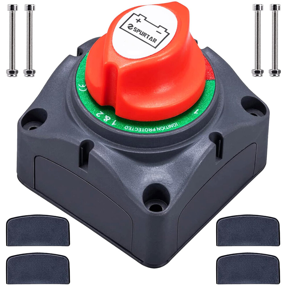 Spurtar Battery Isolator Switch 12V 24V 48V Kill Switch Power Cut Off Orange 5005888673938