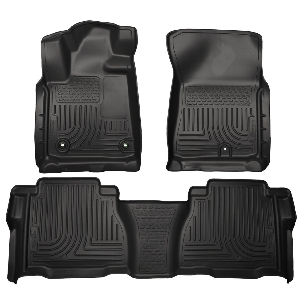 Husky Liners - Weatherbeater Floor Mats | Fits 2012-2013 Tundra Crewmax Double/Crewmax Cab | Front & 2Nd Row, 3 Pcs. | - 99591 Black 5051226483523