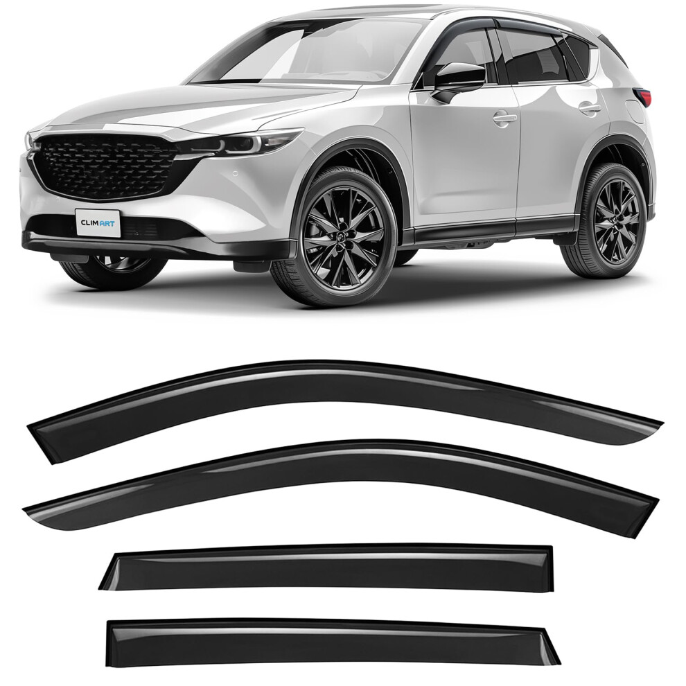 Clim Art Tape-On Wind Deflectors For/Compatible With Mazda Cx-5 2017-2025 (Ii) Kf - Rain Deflector - Car Accessories - Car Wind Deflectors - Sun 5051226487798