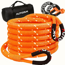 AutoDunk 1" x 30' Kinetic Recovery & Tow Rope (33,000lbs), with 2 Soft Shackles (33,000lbs) Offroad Recovery Kit for 4WD Pick Up Truck, SUV, ATV, UTV