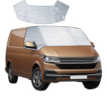 YWNYT Windscreen Cover for VW T6, with Inner Cotton, Front Windscreen Wrap Cover Foldable Thermal Windshield Cover Anti Sun Snow Frost Ice