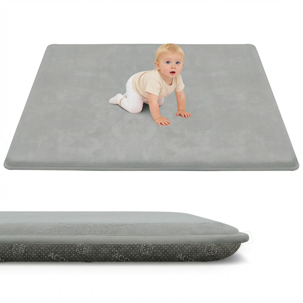 Acomopack 1502003Cm Baby Crawling Mat, Memory Foam Play Mat, Non-Slip Bottom & Soft Coral Velvet, For Nursery And Playpen
