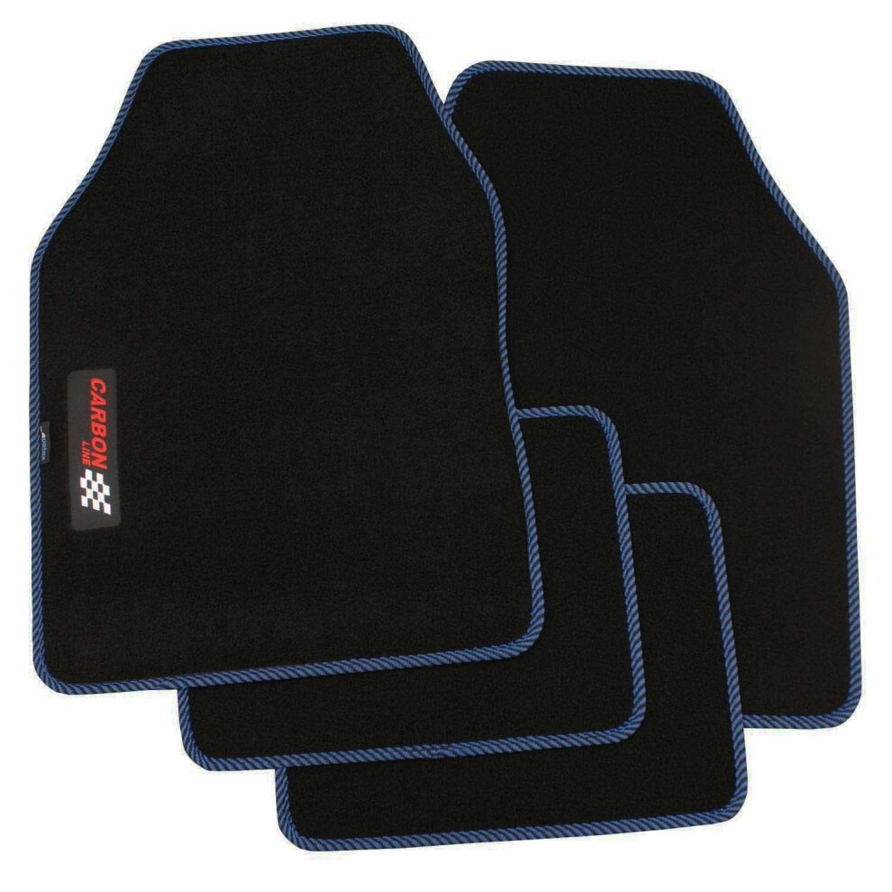 Petex Carbon Car Mat Universal 4-Piece Black/Blue 5051226480560