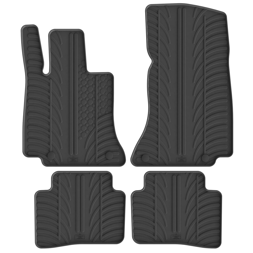 Gledring Set Of Rubber Mats Compatible With Mercedes C-Class W206 2021 (T Profile 4 Pieces + Mounting Clips) 5051226482021
