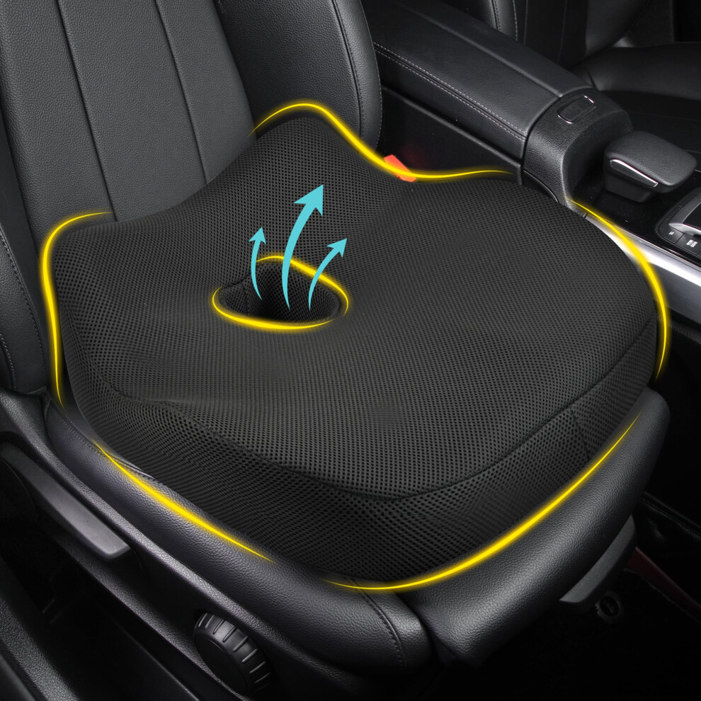 Allaboutsla Car Seat Cushion, Ergonomic Memory Foam Butt Cushion For Sciatica Pain Relief, Adult Booster Seat For Short People, Car Pillow For Drivin 5009521798149
