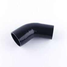 LUXERAD 45 Degree ID 60mm to 70mm Black Bore Reducing Reducer Elbow Hose Coupler Long 4"(102mm) Universal Reinforced Turbo Direct Air Inlet Tube