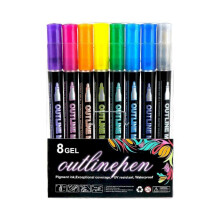 Metallic-Doppellinien-Lackmarker, 8 Farben