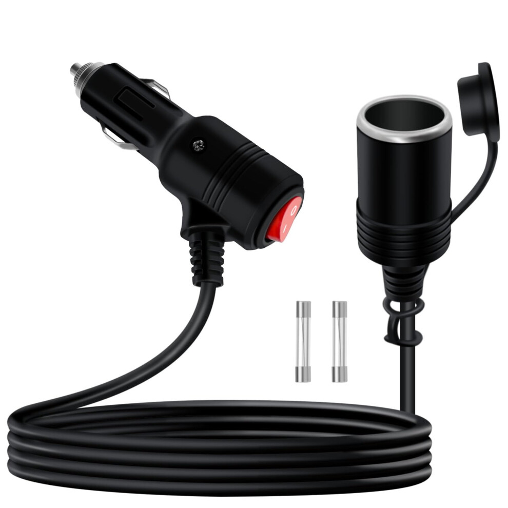 Yingayou Cigarette Er Cable With On Off Switch 12V 24V Cigarette Er Extension Heavy Duty 16Awg 15A Fuse With Led And Waterproof Cover Light 5051226494062