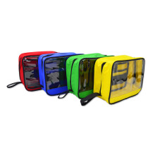 Lightning X Products Premium Colour Coded First Aid Kit Accessory Bags Extra Large Zipper Pocket with Clear Window 4 Pack for EMT, Trauma