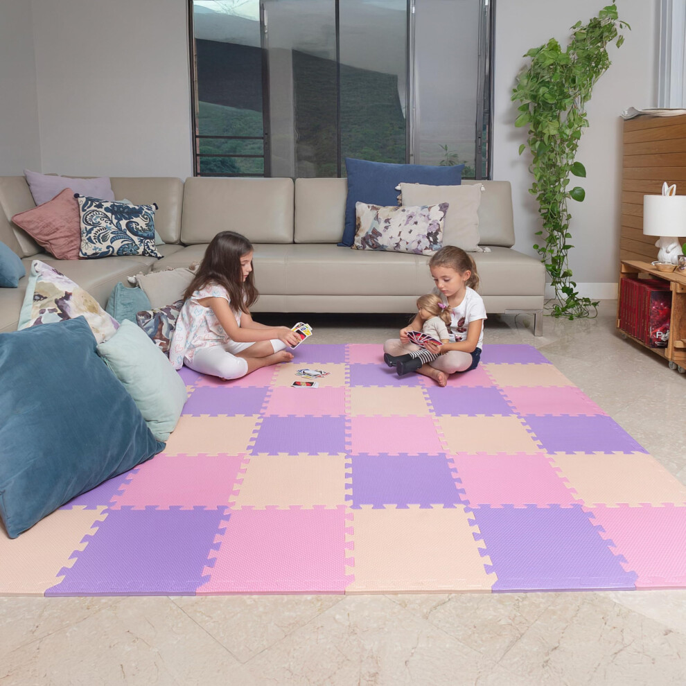 Foam Floor Tiles For Kids - Non-Toxic Comfortable Baby Play Mat And Interlocking Foam Tiles Miotetto