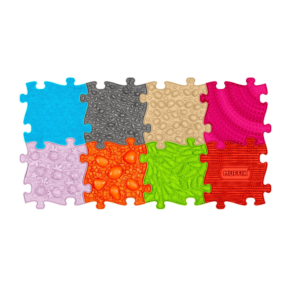Orthopedic Sensory Mats Set – Balance & Coordination Training Tiles – Foot Massage & Arch Support – Soft & Firm Textures Muffik