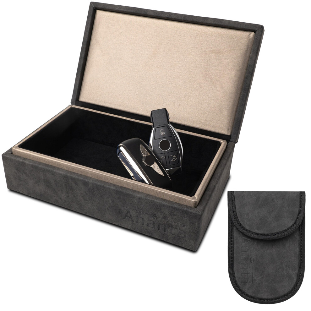 Ananta Faraday Box For Car Keys Â Military-Grade Rfid Signal Blocking, Magnetic Closure & Spare Key Pouch (Grey) Grey 3301945133363