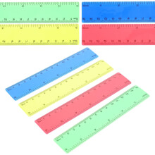 OUNONA gekleurde rechte liniaal 15 cm plastic