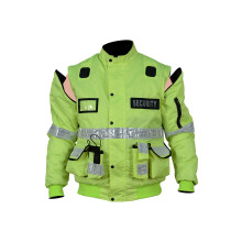 RAC3 Mens 2 in 1 Oxford Security Doorman Vest, Jacket with Removable Sleeves (L) Yellow