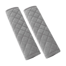 2-Pack Fleece Car Seat Belt Shoulder Pad Covers, Soft Cotton Blend Velvet Seat Belt Strap Cushions for Adults, Universal Fit, Grey