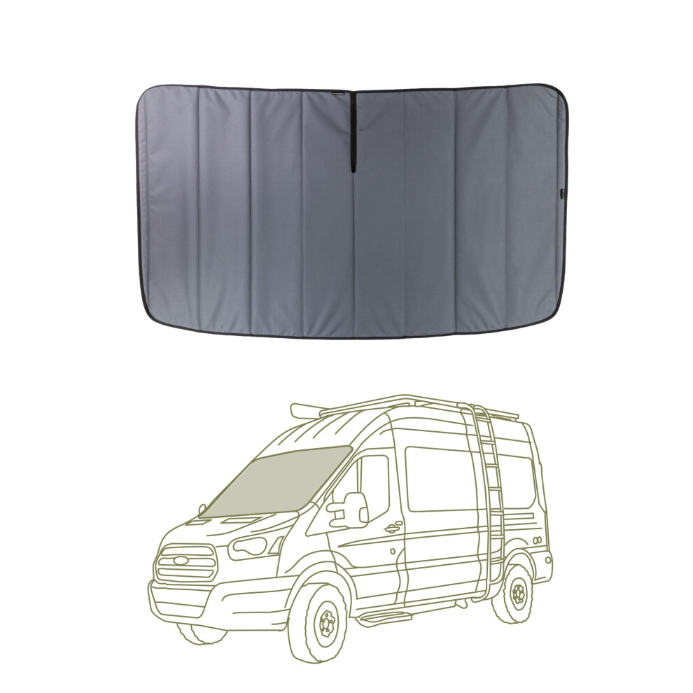 Vanessential Stealth Insulated Blackout Front Windshield Window Cover Designed For Ford Transit Van Medium And High Roof Year 2015 To Current 5051226478925