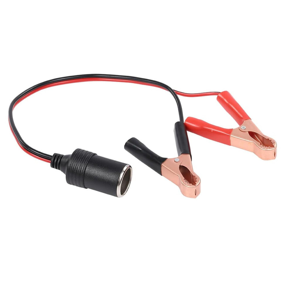 Car Battery Crocodile Clips 35Cm - 12V/24V Cigarette Lighter Socket Adapter, Alligator Clips Extension Cable For Car Battery Charging, Camper Vans 5051226490637