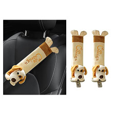 Caudblor Pack of 2 Car Seat Belt Pads for Children, Cartoon Design Safety Seat Belt Shoulder Pad Car Seat Belt Pad (Dog)