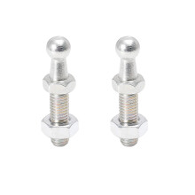 X AUTOHAUX 2 Set 10mm M8x25mm Car Gas Strut Ball Stud Silver Tone