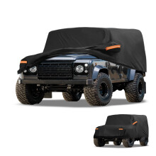 Partuto All-Weather Waterproof Car Cover - UV-Resistant Outdoor Full Exterior Protection for Land Rover Defender 110 2020-2025 Black with Right Side