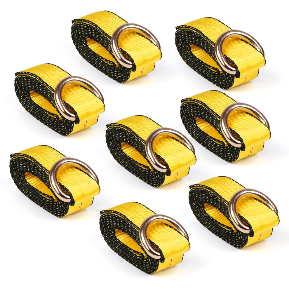 Zeuli 2Â X 8Â 8-Pack Lasso Strap With D Ring Auto Tie Down For Wheel Lift, Trailer, Tow Truck 5051226471049