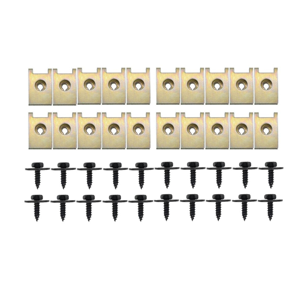 Jnnj Screw And Nut Clip Kit, Bumper Guard Plate Fixing Bolts Auto Body Fender Screws Black/Gold 5051226492389