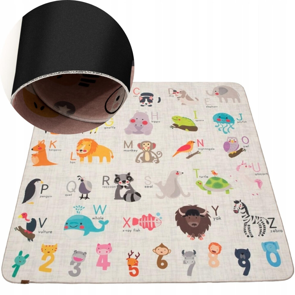 Animals Rug, Non Toxic Play Mats For Kids 150 X 150Cm Non-Slip Foldable Crawling Mats For The Floor, Playmat For Children's Rooms Hamur Home